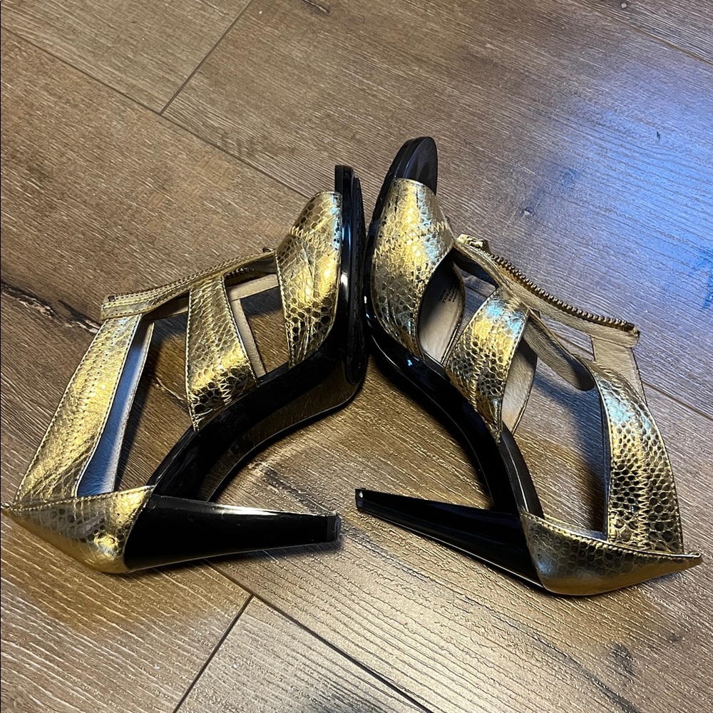 MICHAEL Michael Kors Gold and Black Heels